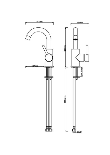 Wiesbaden Wiesbaden Caral Wastafelkraan met Draaibare Uitloop - Chroom
