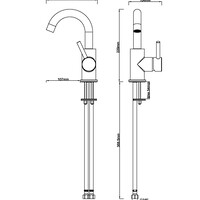 Wiesbaden Wiesbaden Caral Wastafelkraan met Draaibare Uitloop - Geborsteld Messing