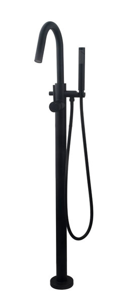 Wiesbaden Wiesbaden Caral Vrijstaande Badkraan met Staaf Handdouche - Mat Zwart