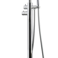 Wiesbaden Wiesbaden Caral Vrijstaande Thermostatische Badkraan met Staaf Handdouche - Chrome