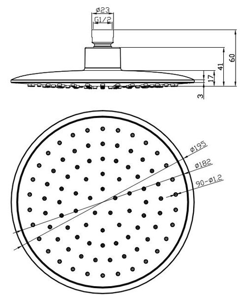 Wiesbaden Wiesbaden Caral Hoofddouche - ABS - Ø20cm - Chroom