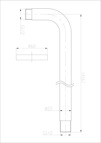 Wiesbaden Wiesbaden Caral Douchearm met Muurbevestiging - 40cm - RVS