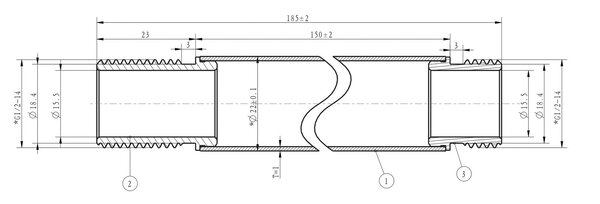 Wiesbaden Wiesbaden Caral Douchearm met Plafondbevestiging - 15cm - Mat Zwart