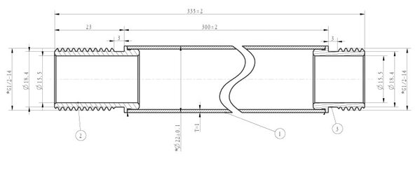 Wiesbaden Wiesbaden Caral Douchearm met Plafondbevestiging - 30cm - Geborsteld Brons Koper