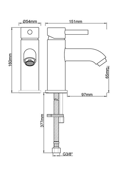 Wiesbaden Wiesbaden Cadans Opbouw Wastafelkraan - Laag - Chroom