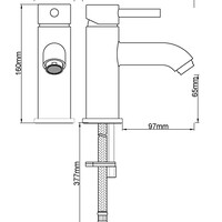 Wiesbaden Wiesbaden Cadans Opbouw Wastafelkraan - Laag - Geborsteld Gunmetal