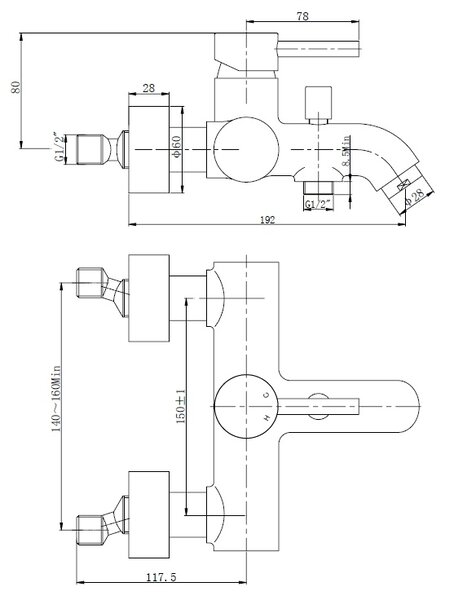 Wiesbaden Wiesbaden Cadans Badmengkraan met Omstel Uitloop - Chroom