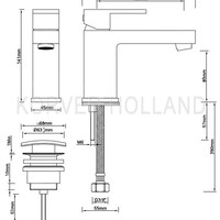 Wiesbaden Wiesbaden Rombo Wastafelkraan met Clickwaste - Opbouw - Chroom