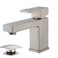 Wiesbaden Wiesbaden Rombo Wastafelkraan met Clickwaste - Opbouw - Geborsteld RVS