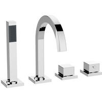 Wiesbaden Wiesbaden Rombo 4-Gats Thermostatische Badrandkraan Afbouwset - Chroom