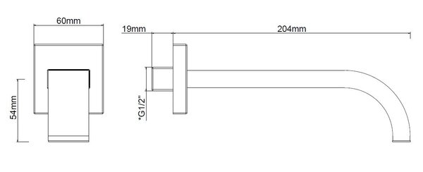 Wiesbaden Wiesbaden Rombo Inbouw Uitloop - 22cm - Geborsteld RVS