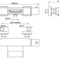 Wiesbaden Wiesbaden Rombo Thermostatische Waterval Badkraan - Chroom