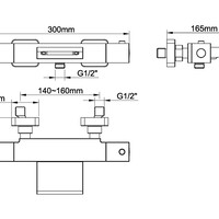 Wiesbaden Wiesbaden Rombo Thermostatische Waterval Badkraan - Mat Zwart