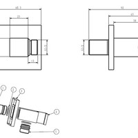 Wiesbaden Wiesbaden Rombo Doucheslag Aansluiting met Handouchehouder - Geborsteld RVS