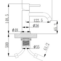 Wiesbaden Wiesbaden Style Opbouw Wastafelkraan - Laag - Geborsteld RVS