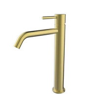 Wiesbaden Wiesbaden Style XL Wastafelkraan - Opbouw - Hoog - Geborsteld Messing
