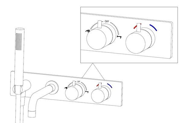 Wiesbaden Wiesbaden Style Inbouw Thermostatisch Badkraan - Mat Zwart