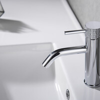 Wiesbaden Wiesbaden Ribbd Wastafelkraan - Opbouw - Laag - Chroom