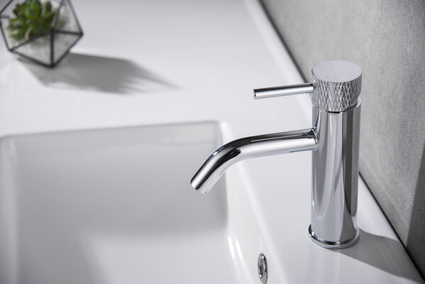 Wiesbaden Wiesbaden Ribbd Wastafelkraan - Opbouw - Laag - Chroom