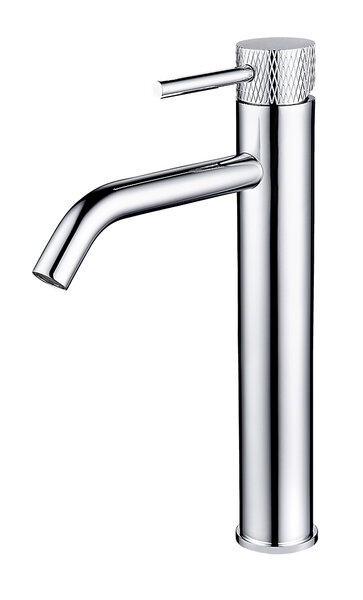 Wiesbaden Wiesbaden Ribbd XL Wastafelkraan - Opbouw - Hoog - Chroom