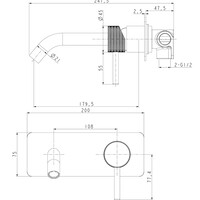 Wiesbaden Wiesbaden Ribbd Inbouw Wastafelkraan met Gebogen Uitloop inclusief Afdekplaat & Rozetten - Geborsteld Gunmetal