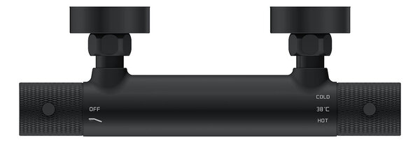 Wiesbaden Wiesbaden Ribbd Thermostatische Douchekraan - Mat Zwart