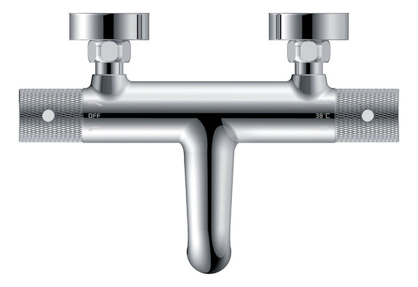 Wiesbaden Wiesbaden Ribbd Thermostatische Badkraan - Chroom