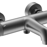 Wiesbaden Wiesbaden Ribbd Thermostatische Badkraan - Geborsteld Gunmetal