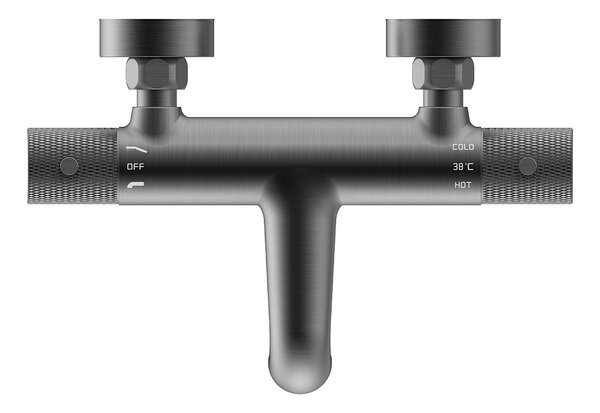 Wiesbaden Wiesbaden Ribbd Thermostatische Badkraan - Geborsteld Gunmetal