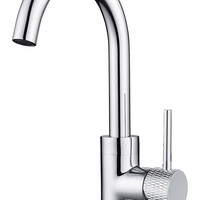 Wiesbaden Wiesbaden Ribbd Wastafelkraan met Draaibare Uitloop - Opbouw - Chroom