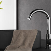 Wiesbaden Wiesbaden Ribbd Wastafelkraan met Draaibare Uitloop - Opbouw - Chroom