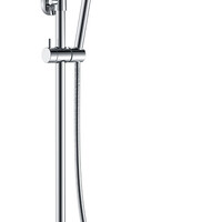 Wiesbaden Wiesbaden Ribbd Thermostatische Regendouche met Glijstang en Staaf Handdouche - Opbouw - Ø25cm - Chroom