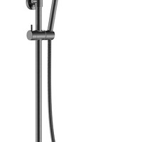 Wiesbaden Wiesbaden Ribbd Thermostatische Regendouche met Glijstang en Staaf Handdouche - Opbouw - Ø25cm - Geborsteld Gunmetal