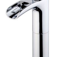 Wiesbaden Wiesbaden Alegra Waterval XL Wastafelkraan met Clickwaste - Opbouw - Hoog - Chroom