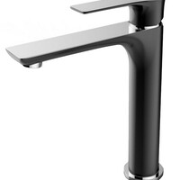 Wiesbaden Wiesbaden Casma XL Wastafelkraan - Opbouw - Hoog - Zwart Chroom