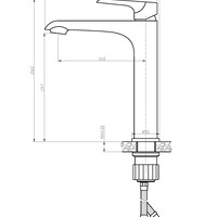 Wiesbaden Wiesbaden Tarma XL Wastafelkraan - Opbouw - Hoog - Zwart Chroom