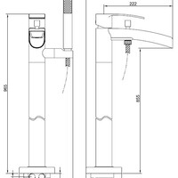 Wiesbaden Wiesbaden Lima Vrijstaande Badkraan met Staaf Handdouche - Chroom