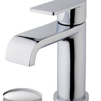 Wiesbaden Wiesbaden Lima Wastafelkraan met Clickwaste - Opbouw - Laag - Chroom