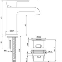 Wiesbaden Wiesbaden Lima Wastafelkraan met Clickwaste - Opbouw - Laag - Chroom