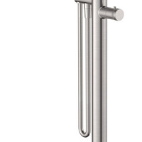 Wiesbaden Wiesbaden Sphere Thermostatische Vrijstaande Badkraan met Staaf Handdouche - Geborsteld RVS