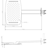 Wiesbaden Wiesbaden Roca Hoofddouche met Douchearm - 40x25cm - Geborsteld RVS