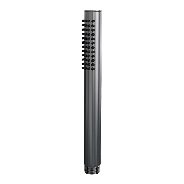 Brauer Brauer Gunmetal Editon Regendoucheset:  Thermostatische Inbouwkraan met Drukknoppen, Rechte Wandarm, Douchekop Ø30cm, Wandhouder met Wateruitlaat, Staafhanddouche & Doucheslang - Set 50 - Draaiknoppen - PVD - Geborsteld Gunmetal