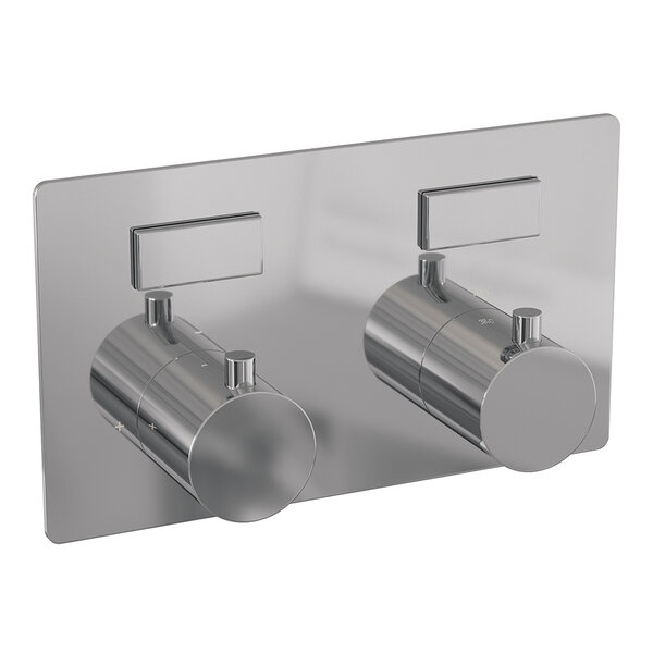 Brauer Brauer Chrome Editon Regendoucheset:  Thermostatische Inbouwkraan met Drukknoppen, Gebogen Wandarm, Douchekop 30cm, Wandhouder met Wateruitlaat, 3-Standen Handdouche & Doucheslang - Set 58 - Draaiknoppen - Chroom
