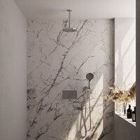 Brauer Brauer Chrome Editon Regendoucheset:  Thermostatische Inbouwkraan met Drukknoppen, Plafondarm, Douchekop 20cm, Wandhouder met Wateruitlaat, 3-Standen Handdouche & Doucheslang - Set 59 - Draaiknoppen - Chroom