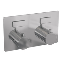 Brauer Brauer Chrome Editon Regendoucheset:  Thermostatische Inbouwkraan met Drukknoppen, Rechte Wandarm, Douchekop 30cm, Glijstang met Wateruitlaat, Staafhanddouche & Doucheslang - Set 62 - Draaiknoppen - Chroom