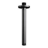 Brauer Brauer Black Editon Regendoucheset:  Thermostatische Inbouwkraan met Drukknoppen, Plafondarm, Douchekop 20cm, Glijstang met Wateruitlaat, Staafhanddouche & Doucheslang - Set 65 - Draaiknoppen - Mat Zwart