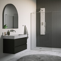 Brauer Brauer Gold Calacatta Douchepaneel met Regendoucheset: Thermostatische Inbouwkraan, 2-Weg Omstel, Gebogen Wandarm, Douchekop 20cm, Wandhouder met Wateruitlaat, Staafhanddouche & Doucheslang - PVD - Geborsteld RVS