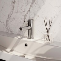 Brauer Brauer Chrome Carving Opbouw Wastafelmengkraan - Model A - Laag - Geribbeld Hendel - Chroom