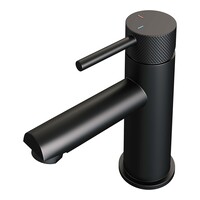 Brauer Brauer Black Carving Opbouw Wastafelmengkraan - Model A - Laag - Geribbeld Hendel - Mat Zwart