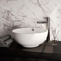 Brauer Brauer Chrome Carving Opbouw Wastafelmengkraan - Model A - Hoog - Geribbeld Hendel - Chroom